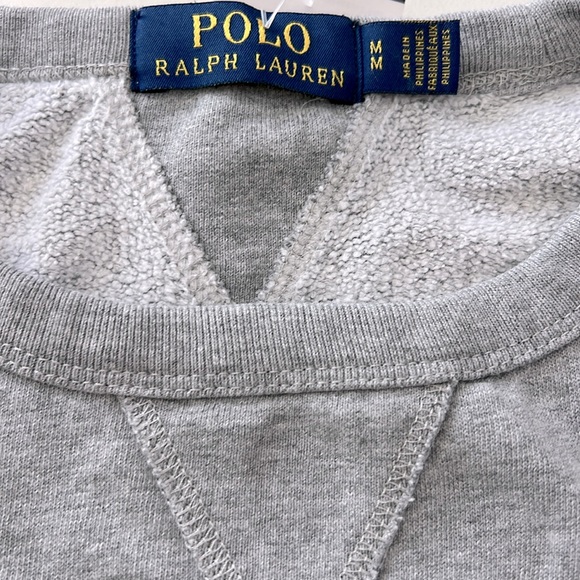 POLO RALPH LAUREN Preppy Bear Fleece Sweatshirt Gray Size M - Picture 7 of 8